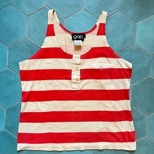 Vintage 1970s gap striped cotton tank top size L